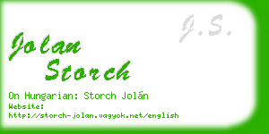 jolan storch business card